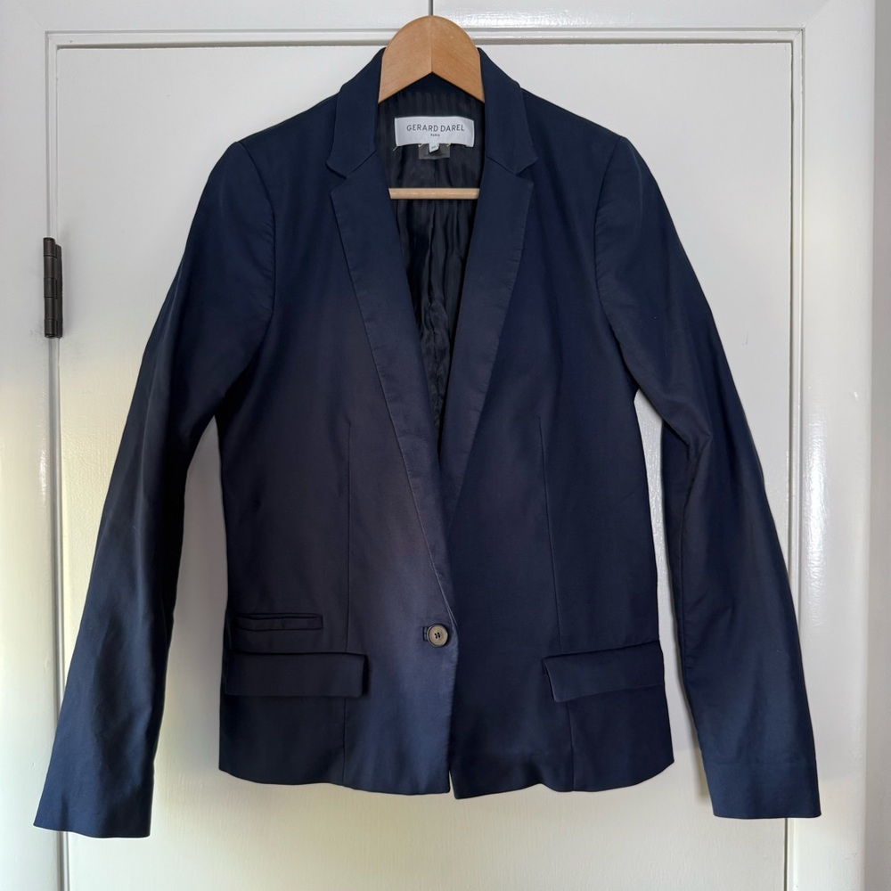 Gerard Darel Paris Single Breasted Blazer Classic Minimalist Quiet Luxury Chic